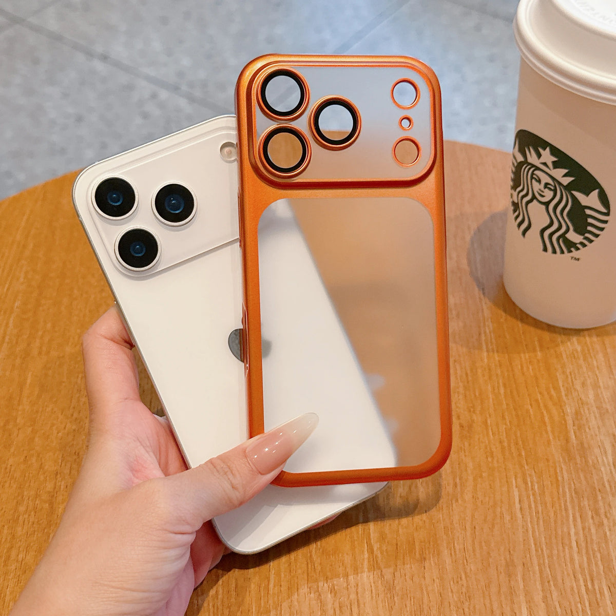 Matte Transparent Phone Case For iPhone 17 Pro Max 17 Pro Plating Frame Lens Film Protection Anti-fall PC Hard Clear Phone Cover