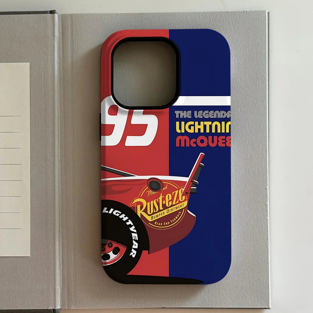 Cars Lightning McQueen 95 Phone Case for Samsung Galaxy S20 S23 S24 S25 FE Plus Ultra 4G 5G Luxury Double-layer Back Cover