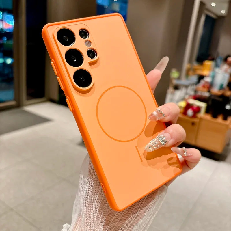Magnetic TPU Phone Case For Samsung Galaxy S26 S25 S24 S23 S22 Ultra S25 Edge S25 S24 FE A37 A56 A17 A55 A26 5G A36 A35 PC Cover