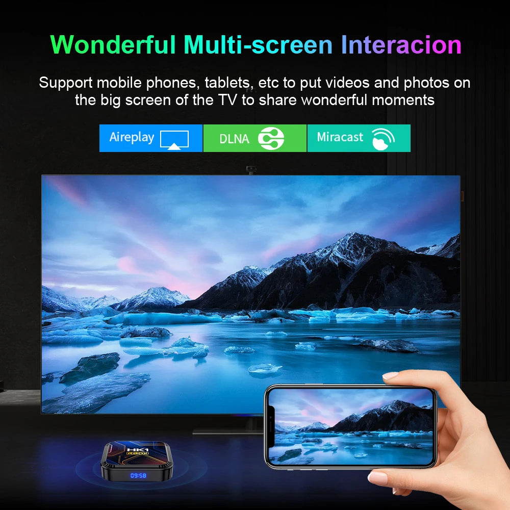 Android 13.0 RK3528 Quad Core 8K HDR 100M LAN Dual Wifi 2.4G 5G BT4.0 Game Stick Media Player Smart TV Box HK1 RBOX K8S