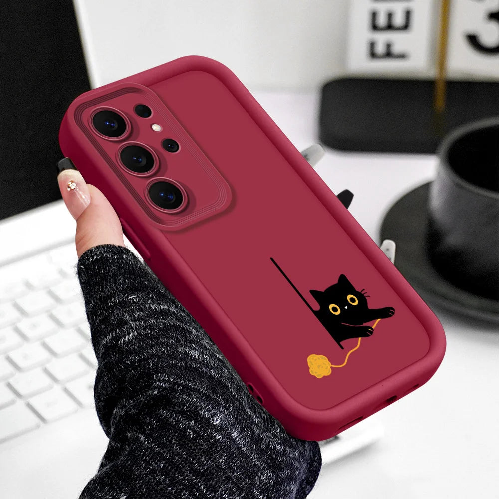 Panicked Cats Phone Case For Samsung Galaxy S26 S25 S24 S23 S22 S21 S20 FE Plus Ultra 5G Staircase Soft Cover
