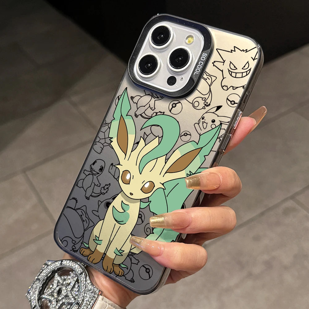 Cartoon Pokemons Umbreons Phone Case for Samsung Galaxy S26 S25 Edge S24 S23 S22 S21 FE S20 Ultra Plus 5G Silver Hard Cover