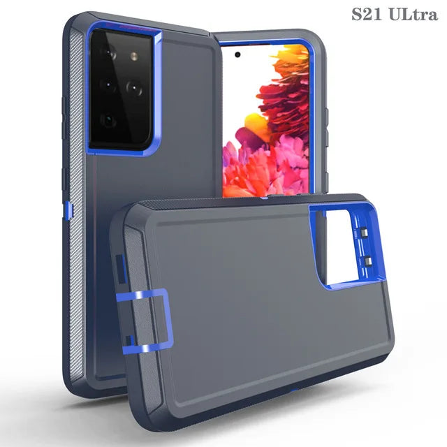 3 IN1 For Samsung Galaxy S23 S22 S21 S20 S24 ULTRA S10 S8 S9 S24Plus Note 20 10 Heavy Duty Shockproof Armor dustproof Phone Case