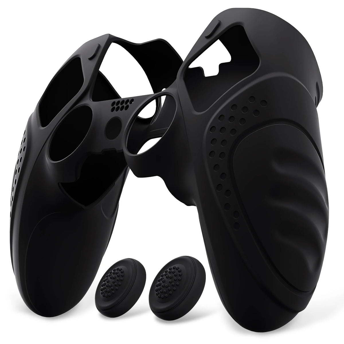 PlayVital Anti-Slip Silicone Cover for PS5 Edge Controller, Rubber Protector Case with Thumb Grip Caps - Guardian Edition Series