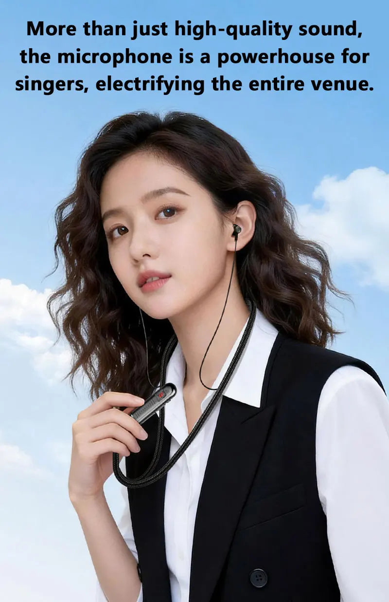 Lenovo Wireless Bluetooth 5.4 Neckband Headphones 48H Low Latency Gaming Dual Mode TFCard CVC HD Call 360 Sound Noise Cancelling