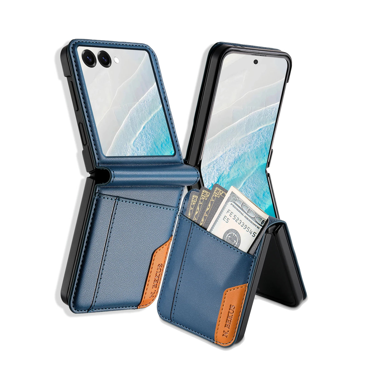Flip Leather Phone Case For Samsung Galaxy Z Flip 8 7 FE 6 5 4 3 5G Flip7 Flip8 Wallet Card Holder Phone Bag Book Cover Etui