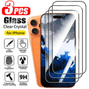 3PCS Screen Protector Glass For iPhone 17 Pro Max Air 17Pro 9H Tempered Glass For iPhone 16 15 14 Plus Protective Film