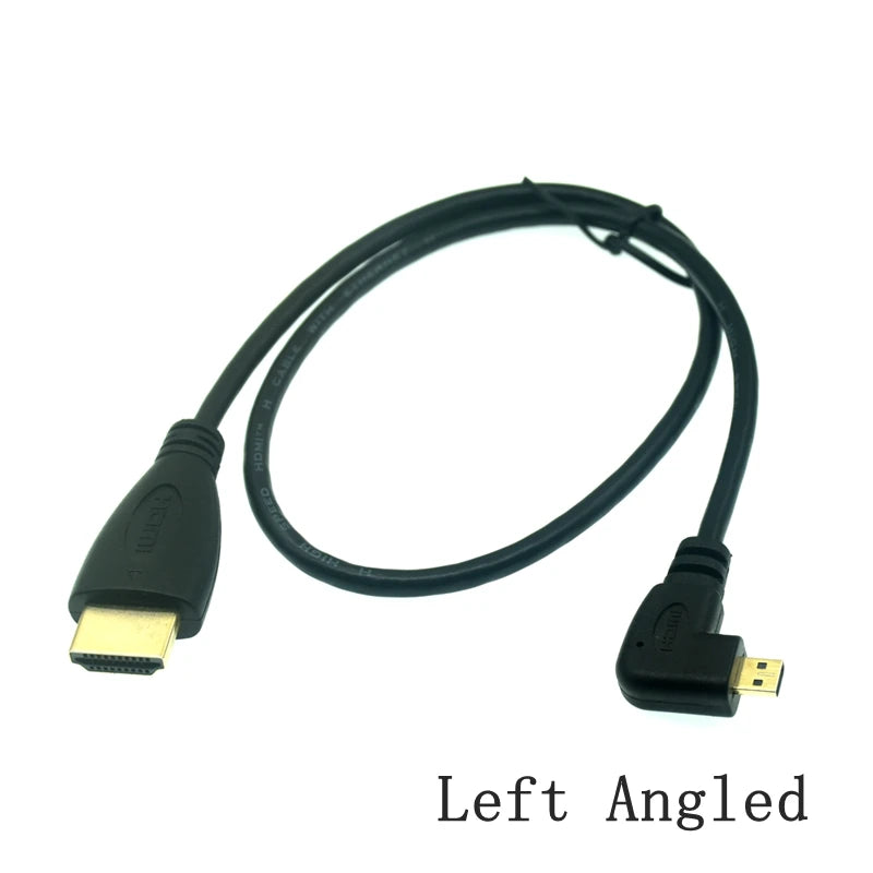 90 Degree Micro HDMI To HDMI-compatible UP/Left/Right Angle Micro HDMI Cable For Digital Camera Sony A6400 GH4 Tablet 50cm/150cm