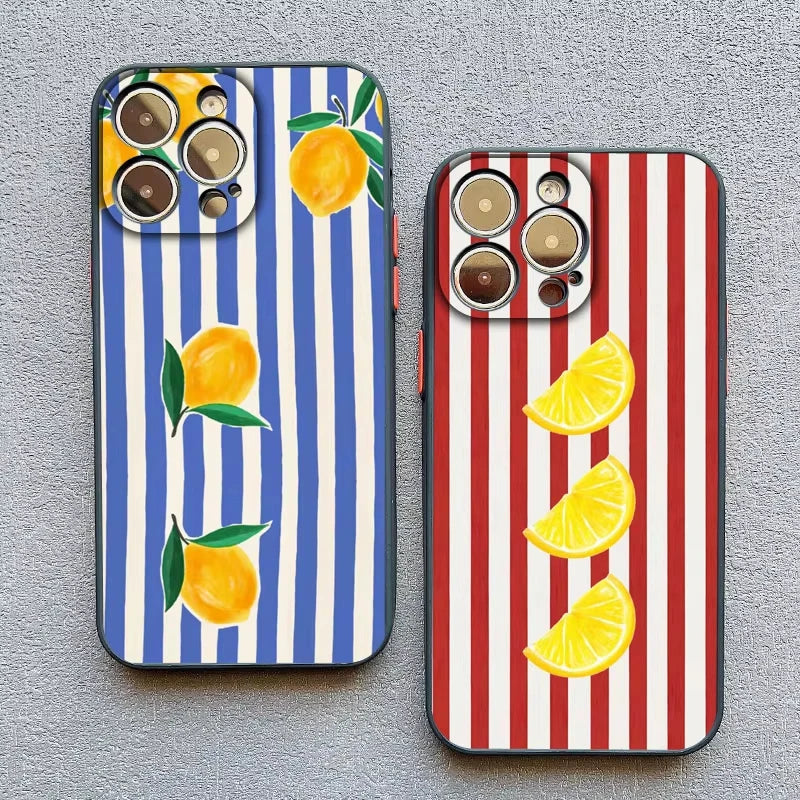Fresh Summer Fruit Lemon Phone Case For Samsung Galaxy A73 A56 A55 A36 A35 A26 A25 A15 5G A24 A23 A22 A52 A52S A71 A72 4G Cover