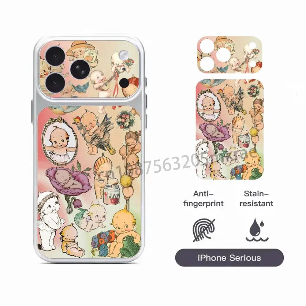 K-Kewpie Cute Angel Protective Sticker for iPhone 17Pro 17ProMax Full Body Back Cover Decal Skin