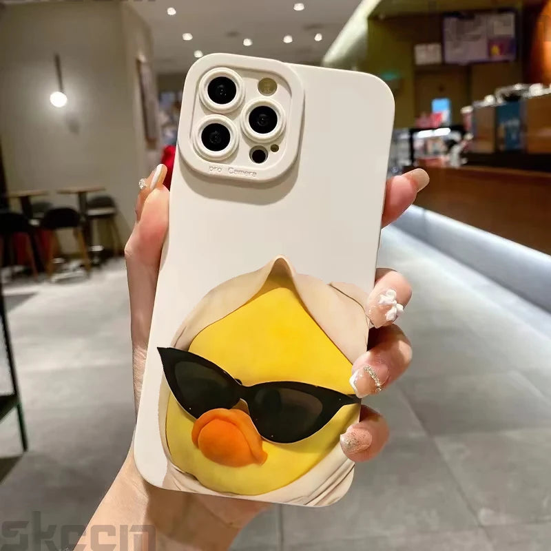 Cute Cool Duck Fashion Soft TPU Phone Case For Samsung Galaxy S23 S24 S25 Ultra S22 S21 S20 Plus FE A15 A35 A54 A55 Cover