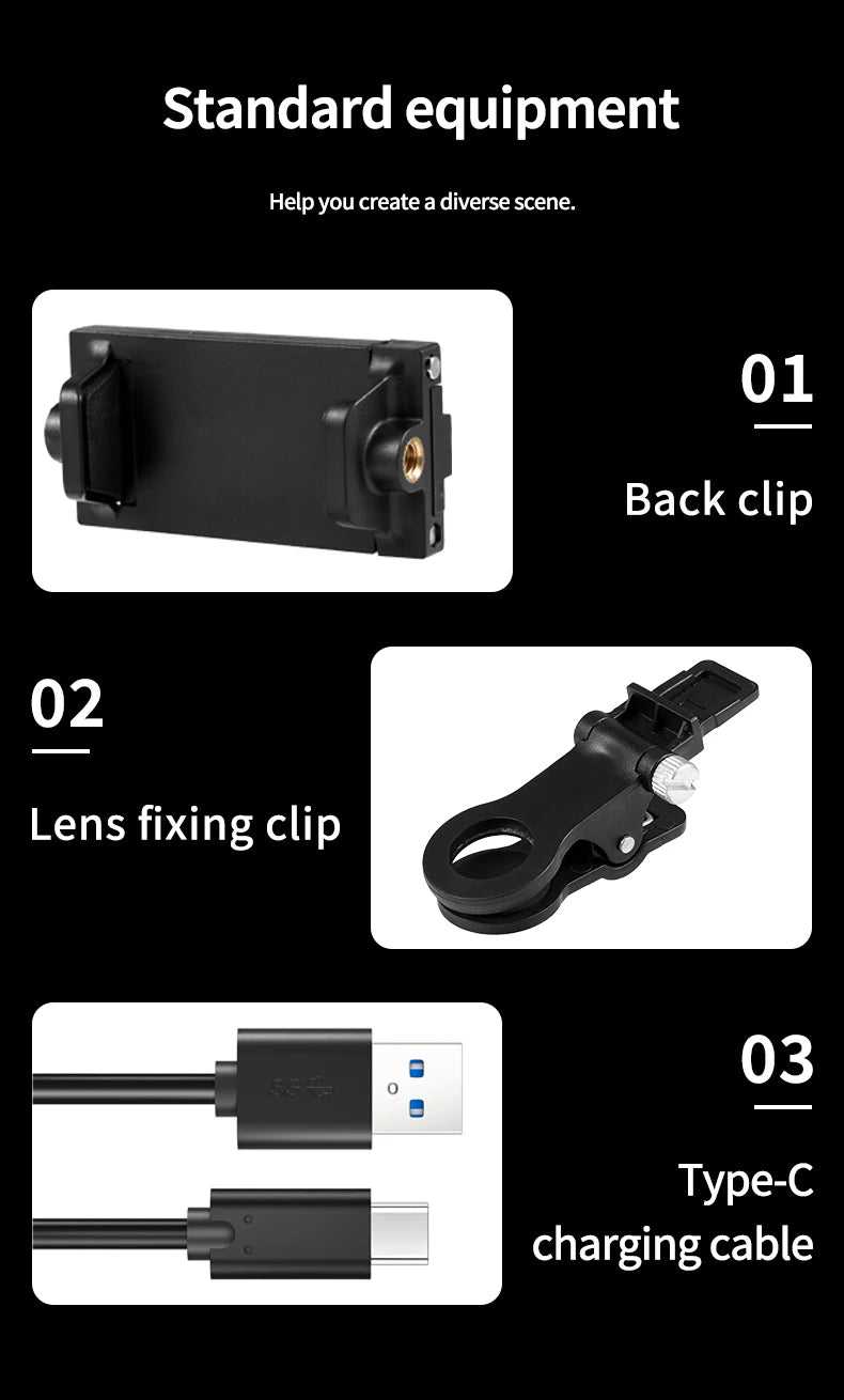 Mini Fill Light RGB LED Straight Pocket Video Photography Lighting Pocket Live Vlog Clip for Phone iPhone iPad Laptop Camera