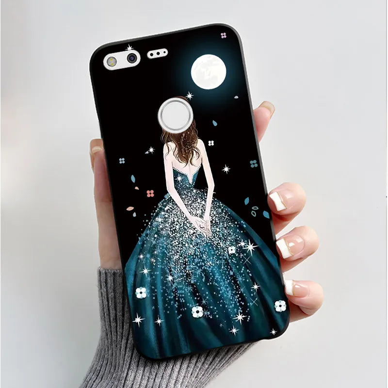 For Google Pixel XL Case Luxury Fashion Butterfly Flowers Black Soft TPU Silicone Back Cover For Google Pixel 1 1XL Phone Cases