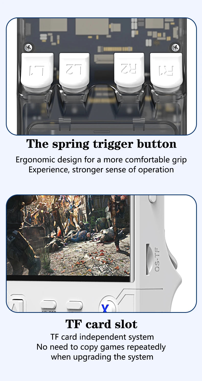 R36 Ultra Console Portable Retro Game 4‘’ IPS Screen Handheld Game Players Emulator Pocket Video Player 64G/128G