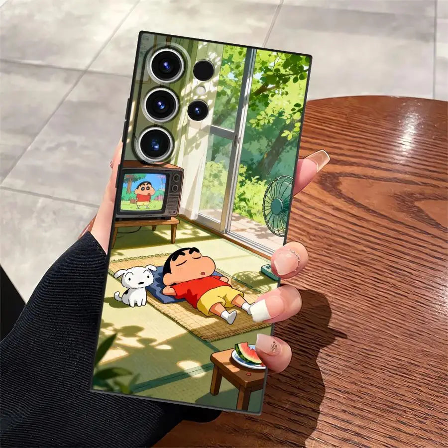 Cra-yons Shin-chans Funda Phone Cover Case for Samsung Galaxy S26 Ultra S10 S9 S21 FE S20 Ultra S23 S25 Plus S24 Note 20 8 9 10