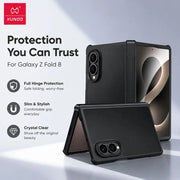 XUNDD For Samsung Galaxy Z Fold 8 Case Magnetic Kickstand Hinge Protection Clear Shockproof Cover Anti Drop Protective Shell