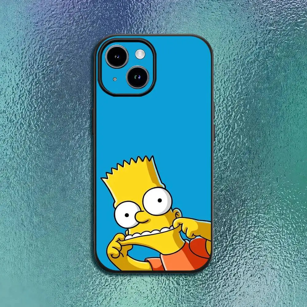 Anime T-The S-Simpsons-s Phone Case For IPhone 17 12 13 14 15 16Pro Max  Plus Classic black soft shell