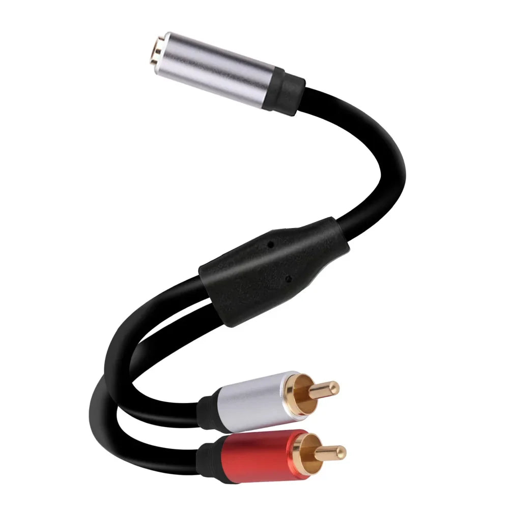 Stereo 3.5 RCA Y Cable 2RCA Male to 3.5mm Female AUX Jack Adapter Audio Cord for Computer MP3 Phone Speaker Home Theater DVD