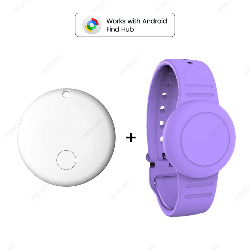 Smart Location Tag With Adjustable Silicone Wristband Works with Android Google Find Hub Anti-Lost GPS Tracker Bluetooth Locator