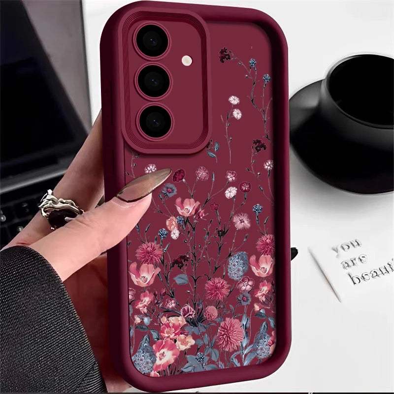 Flower Case For Samsung Galaxy S24 S23 S22 Ultra S21 S20 FE A36 A53 A16 A34 A15 A35 A54 A55 5G A56 S25 S26 A17 A27 A37 A57 Cover