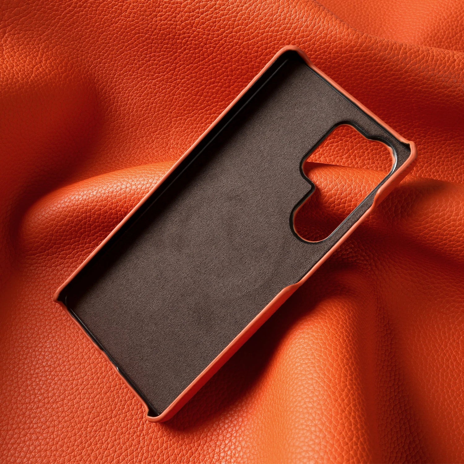 Lychee Grain Genuine Leather Case For Samsung Galaxy S25 Ultra S24 FE S23 Plus S22 S21 Ultra Phone Case Half Wrapped Back Cover
