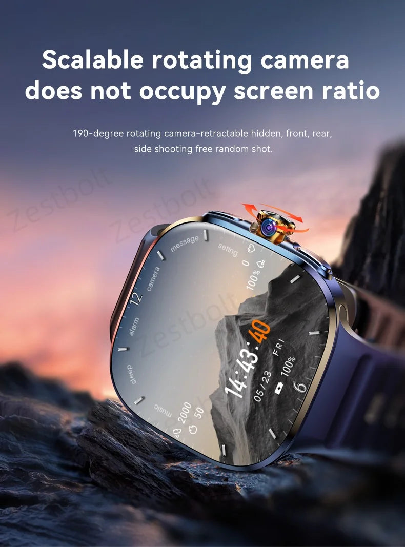M99 4G 5G Full Netcom Smartwatch 2.4 inch Amoled Screen insert Sim Card GPS WIFI 190° Rotating Camera Game Android Smart Watch