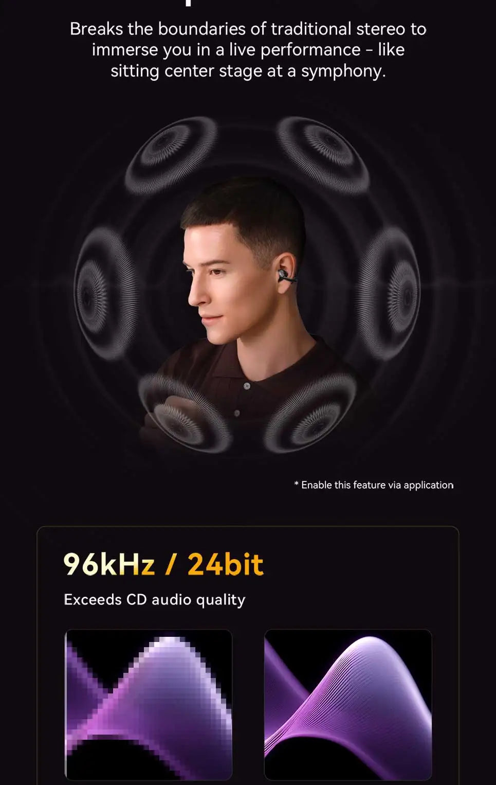 1More Open Ear Bluetooth Earbuds Wireless Ear Clip S21 Bluetooth 6.0 LDAC Wireless Hi-Res Audio Earphones IPX5 26H Battery Life