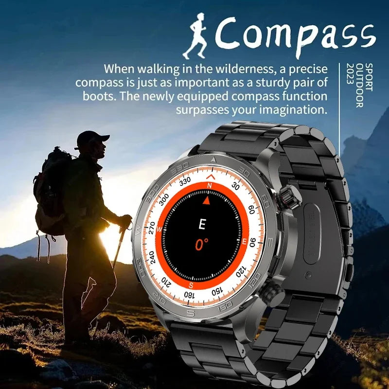 New GPS Track Smart Watch Men AMOLED HD Screen Outdoor Sports Fitness Heart Rate NFC IP68 Waterproof Bluetooth Call Smart Watch