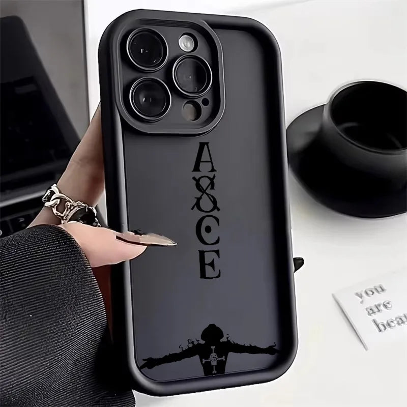 Ones Pieces Anime Ace Fire Phone Case for iPhone 17e 17 16e 16 15 14 13 12 11 Air Pro Max Mini XR XS X Plus Soft TPU Back Cover