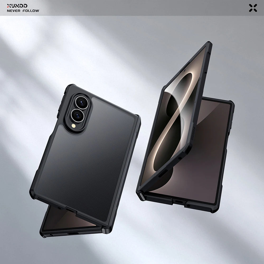 XUNDD For Samsung Galaxy Z Fold 8 Case Magnetic Kickstand Hinge Protection Clear Shockproof Cover Anti Drop Protective Shell