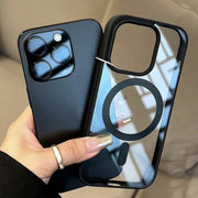 Luxury Magnetic Wireless Charge For Magsafe Case For iPhone 17 Pro Max 16 15 13 12 11 14 Pro Shockproof Bumper Transparent Cover