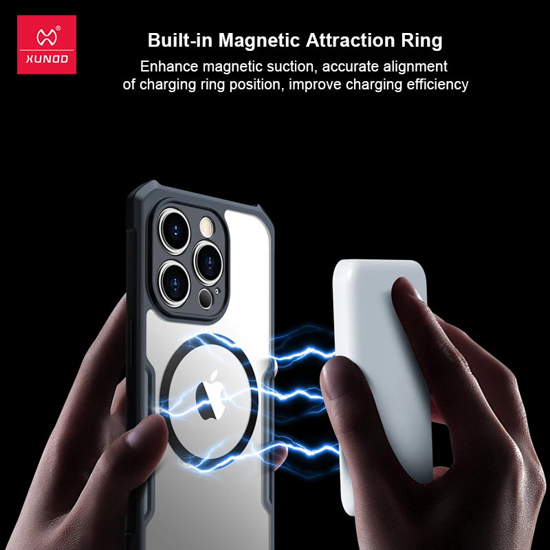 Xundd Case For iPhone 15 14 16 17 Pro Max 17 Air Phone 13 Pro 12 Magnetic Case,Airbag Shockproof Shell,Camera Protect Cover