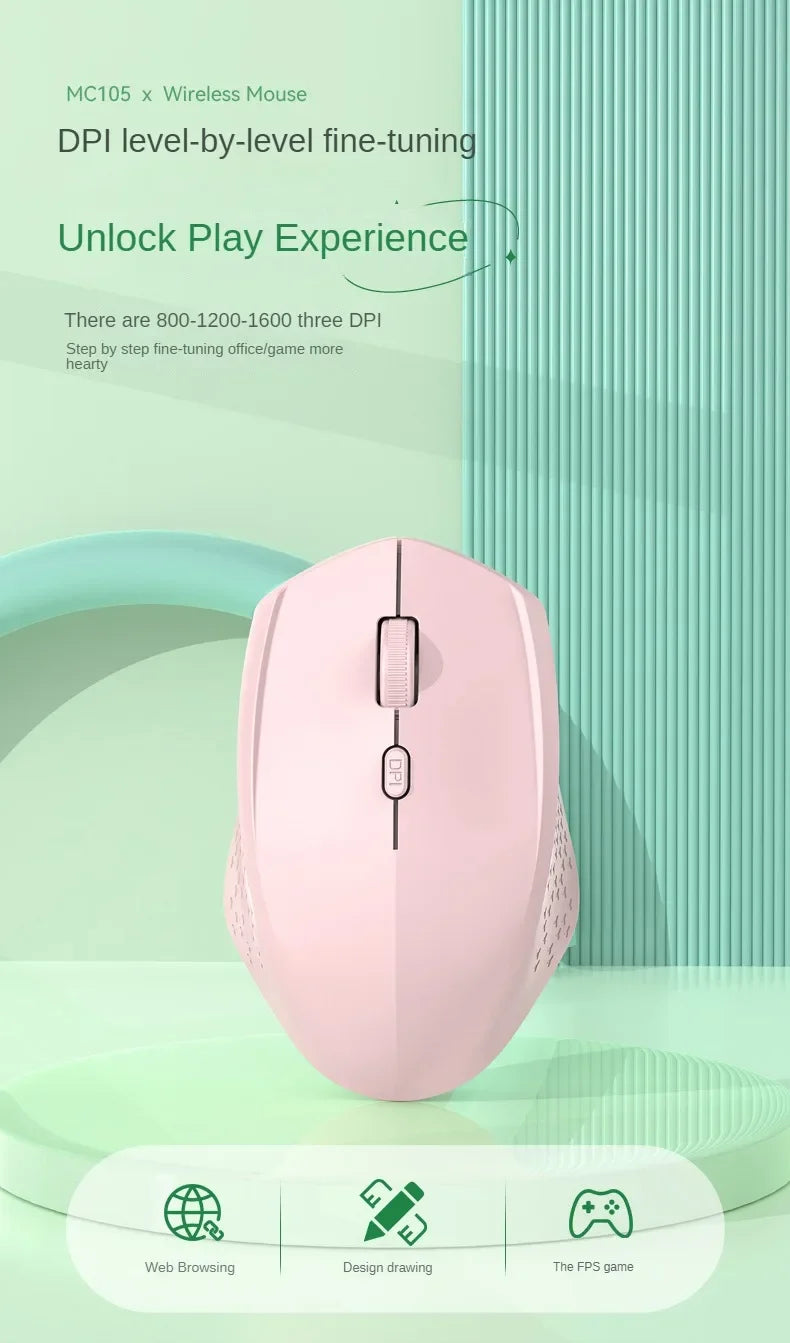 Dual Mode Wireless Type-C Rechargeable 1600 DPI Mouse Ergonomics Mute Silent Gaming Mice For iPad for Macbook Desktop Laptop