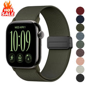 Magnetic Loop For Apple Watch Band 40mm 44mm 45mm 49mm 41mm 38 Nylon sport bracelet iwatch ultra 4 3 2 Series 12 11 10 9 8 se