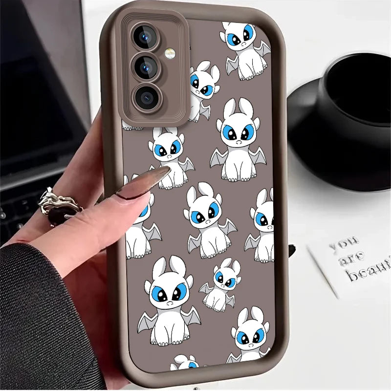T-Toothless Case for Samsung Galaxy S25 Ultra Plus S24 S23 S22 S21 S20 FE A73 A72 A71 A56 A55 A54 5G A52 A52S A51 4G Soft Cover