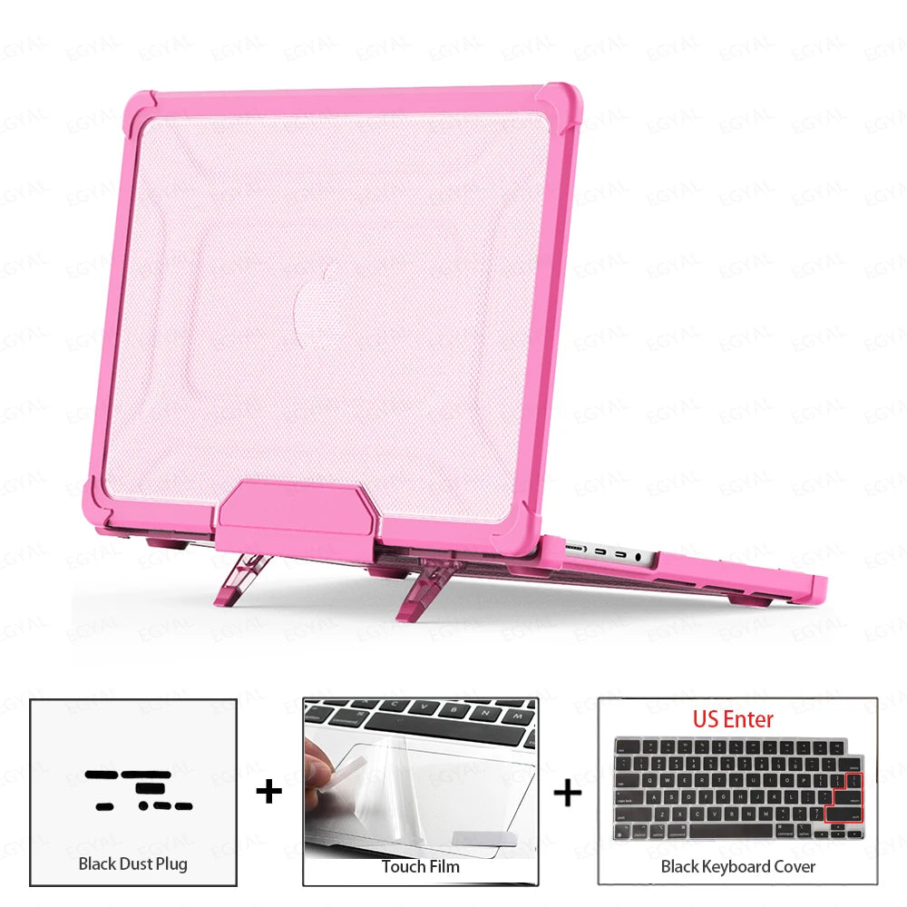 Laptop Case for MacBook Air 15 2025 Cover with Dustproof Plug & Touch Film & Keyboard Cover for MacBook Air Pro M1 M2 M3 M4 Case
