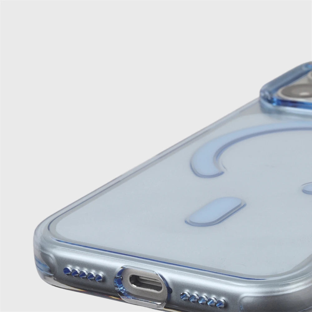 Luxury Transparent Magnetic Bumper Case For iPhone 18 17 16 Pro Max For Magsafe Wireless Charge Camera Button Clear Cover Shell