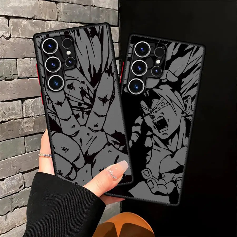 Case for Samsung Galaxy S22 S21 S24 Plus S26 Note 20 Ultra 10+ S25 Ultra S20 S23 FE Phone Cover Dragon Ball Goku Vegeta