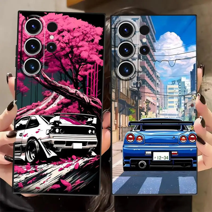 Japanese Drift Car Case for Samsung Galaxy S26 Ultra S24 S25 Plus Note 20 8 9 10 S10 S9 S20 Ultra S23 S21 FE Funda Phone Cover