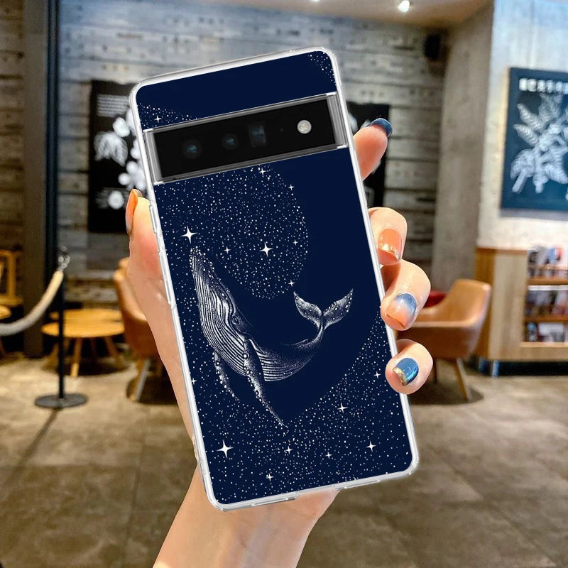Killer Whale Orca Phone Case For Google Pixel 9 8 7 6 8A 7A 6A 5 4 5A 4A 3A Pro XL soft Clear Shell TPU Transparent Cover