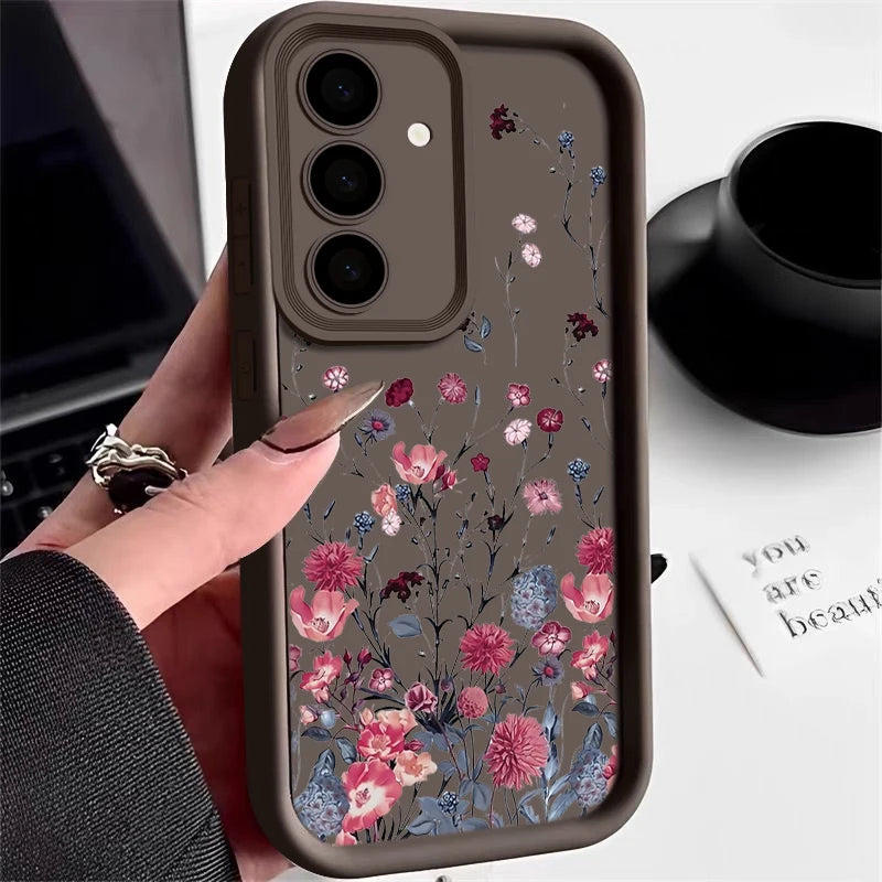 Flower Case For Samsung Galaxy S24 S23 S22 Ultra S21 S20 FE A36 A53 A16 A34 A15 A35 A54 A55 5G A56 S25 S26 A17 A27 A37 A57 Cover