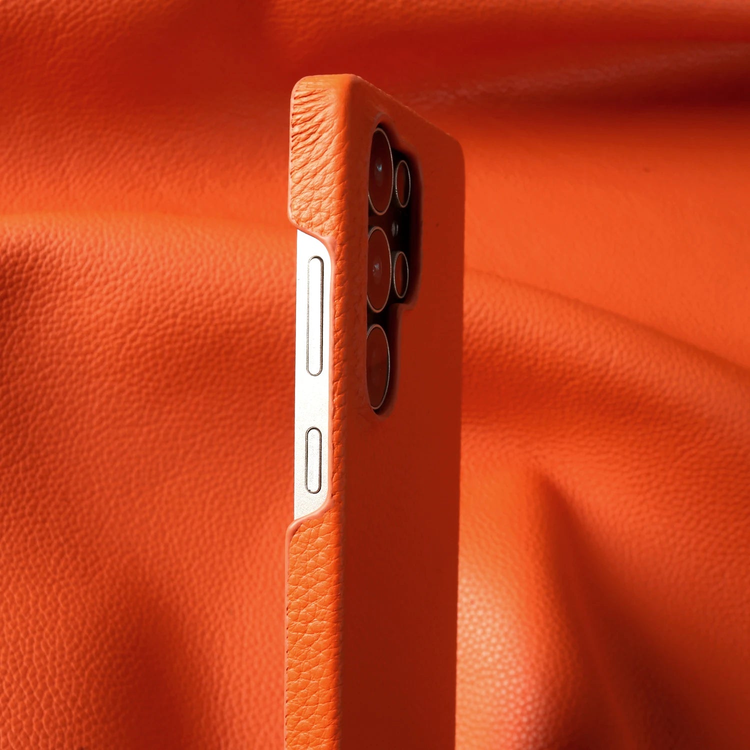 Lychee Grain Genuine Leather Case For Samsung Galaxy S25 Ultra S24 FE S23 Plus S22 S21 Ultra Phone Case Half Wrapped Back Cover