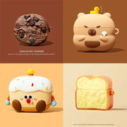 3D Chocolate Cookies Bread Case For AirPods 1 2 3 4 Pro Cartoon Cute Earphone Case For AirPods Pro 2 Silicone Soft Cover