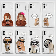 Korean Ins Cute Monkey Phone Case For Samsung S26 S25 S24 S23 S22 S21 S20 FE Note20 Note10 Plus Ultra Lite Edge 5G Clear Soft