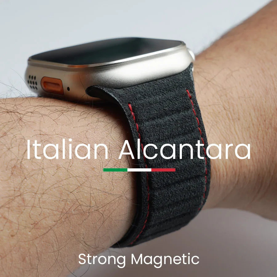 Strong Magnetic ALCANTARA Strap for Apple Watch Ultra 3 2 Band 49mm 46mm 45mm 44mm Suede Leather for iWatch 12 11 10 9 SE