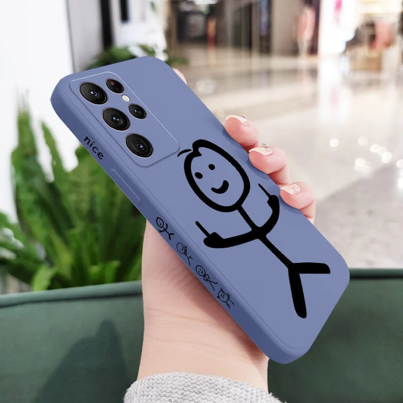 Line Man Phone Case For Samsung Galaxy S25 S24 S23 S22 S21 S20 Ultra Plus FE S10 Note 20 ultra 10 9 Plus Cover