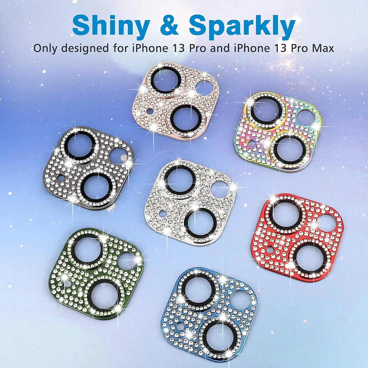 Glitter Diamond Camera Lens Protector Case Cover For iPhone 16 15 14 Plus 13 Pro Max 12 Mini 11 Women Protection Phone Accessory