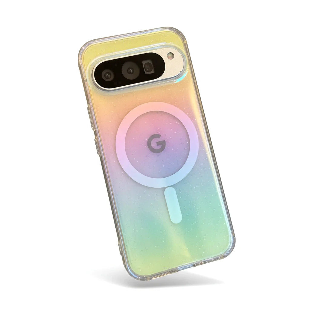Lingge Rainbow Sparkle Pink Gradient, for Google Pixel 9 10 Pro XL10A 9A 10Pro Phone Case, Waterproof and Anti Yellowing Cover
