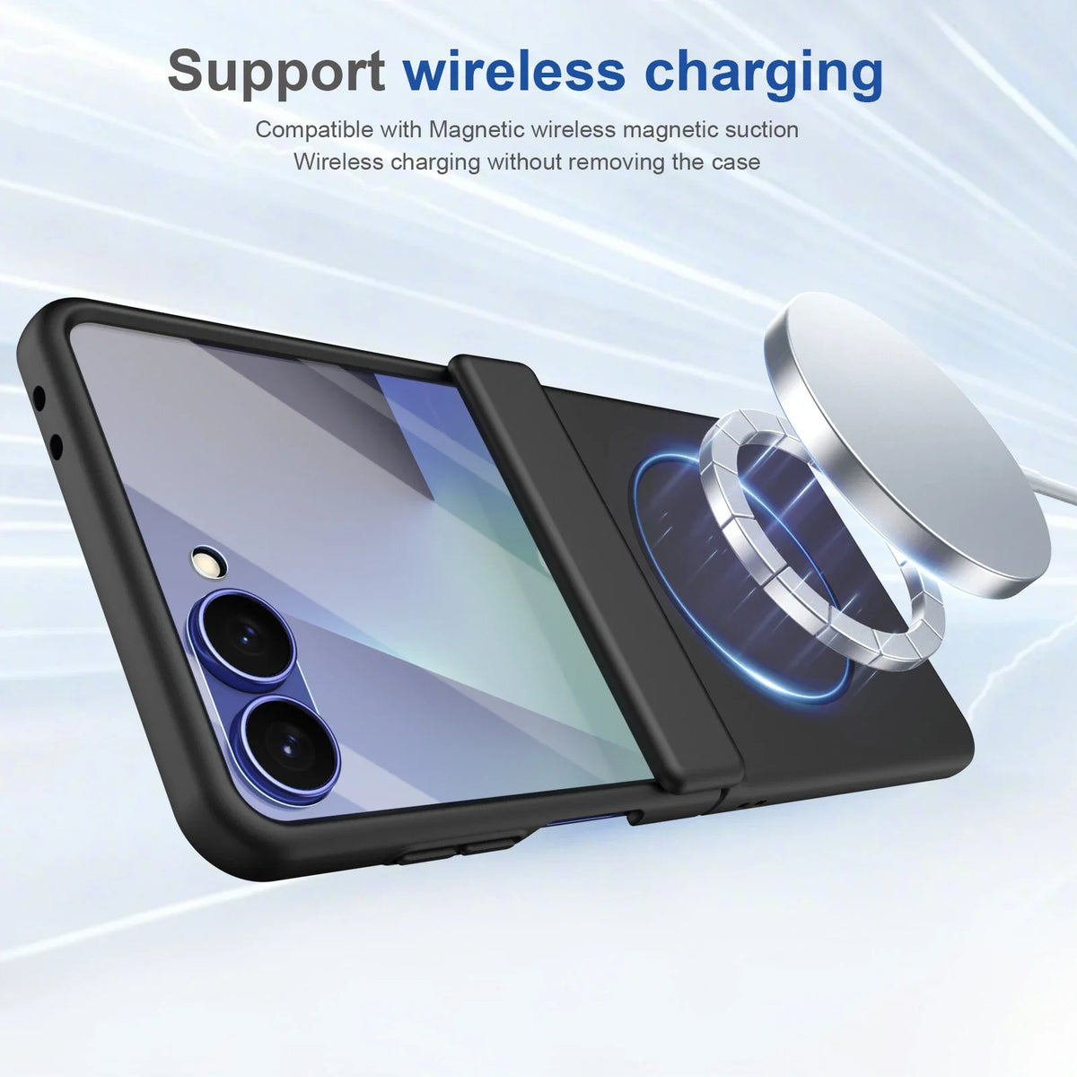 Hinge Protective Magnetic for Samsung Z Flip 8 7 FE 6 5 4 3 with Tempered Protective Film Phone Case for Samsung Galaxy Z Flip 8