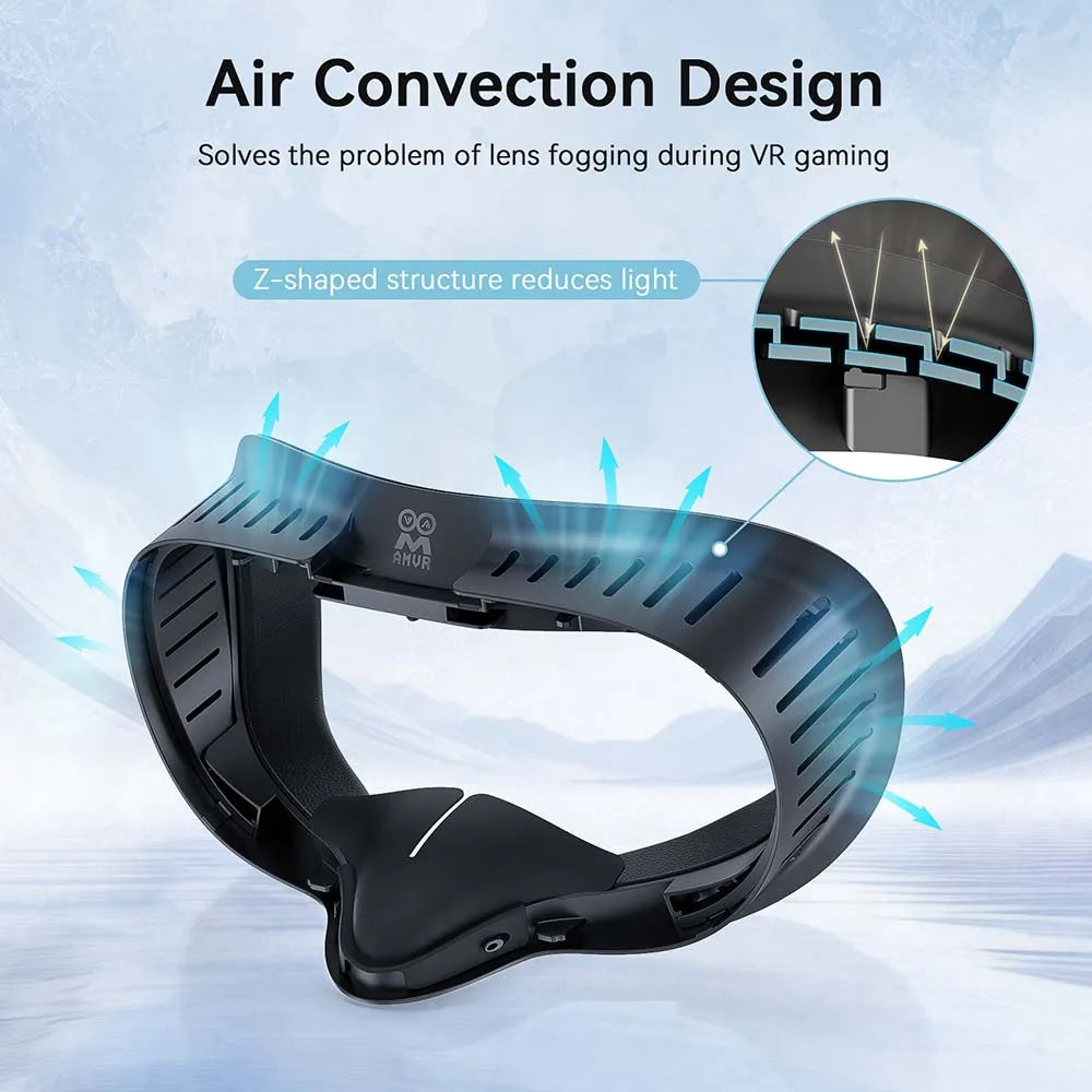 AMVR Comfortable Facial Interface for Quest 3S Face Cover Breathable Replacement Ice Silk Pad VR Glasses Accessories